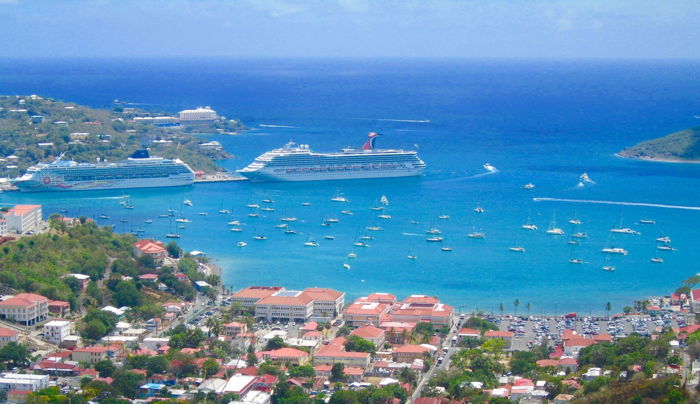 Cruise ships in Charlotte Amalie harbor, St. Thomas, US Virgin Islands